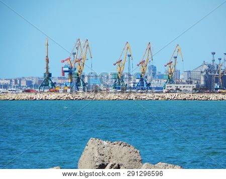 Sea Port Of Aktau. Kazakhstan. Mangistau Region.