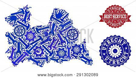 Best Service Combination Of Blue Mosaic Map Of Utrecht Province And Unclean Seals. Mosaic Map Of Utr