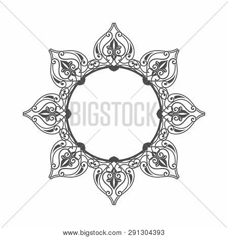 Flower Circular Ethnic Ornament Vector Symbol Graphic Logo Design Template