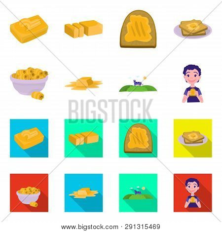 Isolated Object Of Creamy And Product Sign. Set Of Creamy And Farm Stock Vector Illustration.