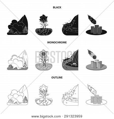 Isolated Object Of Weather And Distress Logo. Collection Of Weather And Crash Vector Icon For Stock.