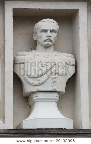 Kornilow. Russischer Admiral der Krimkrieg Skulptur. Sebastopol, Ukraine