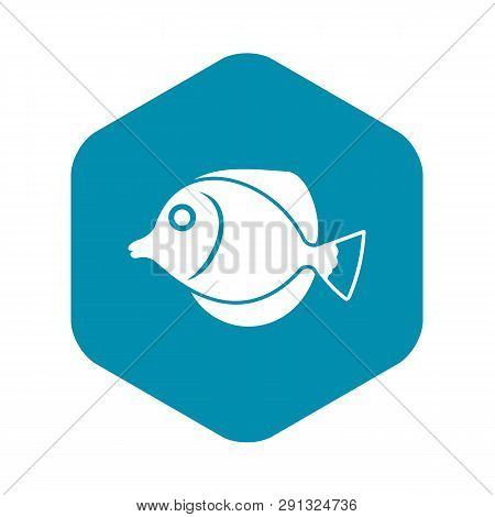 Tang Fish, Zebrasoma Flavescens Icon In Simple Style Isolated Vector Illustration