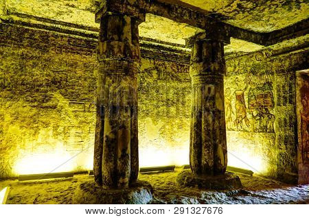 Frescoes At The Wall Of The Tomb Of Meryre, High Priest Of The Athen , Akhetaten - 06 March 2015 Ama