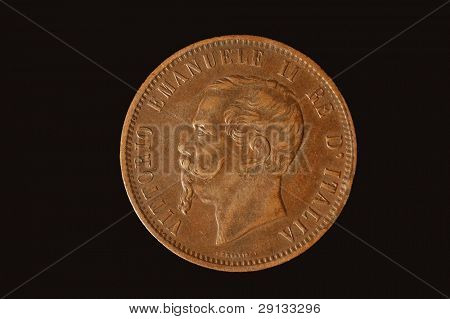 Moneda del viejo italiano. 1864