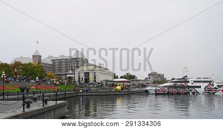 The V2v Empress Luxury Passenger Vessel Departing From Downtown Victoria To Downtown Vancouver. Vict