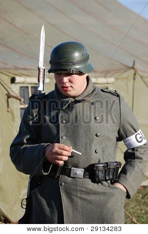 German soldier WW2. Reenacting Buttle for Kiev in  November 1943