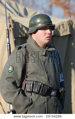 German soldier WW2. Reenacting Buttle for Kiev in  November 1943