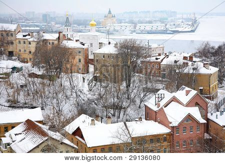 ストレルカ ニジニ ・ ノヴゴロド ロシアの 1 月冬景色
