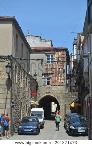Entrance To Streets Of The Historic Medieval Style Helmet In Noya. Nature, Architecture, History, St