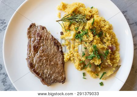 Home Cooking: Grilled Steak With Onions And Kus Kus