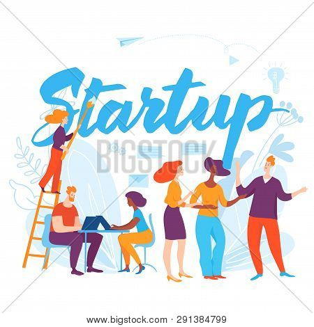 Sturtup Concept Business Illustration With Cartoon People