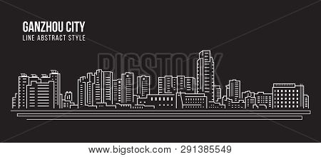 Cityscape Building Line Art Vector Illustration Design -  Ganzhou City