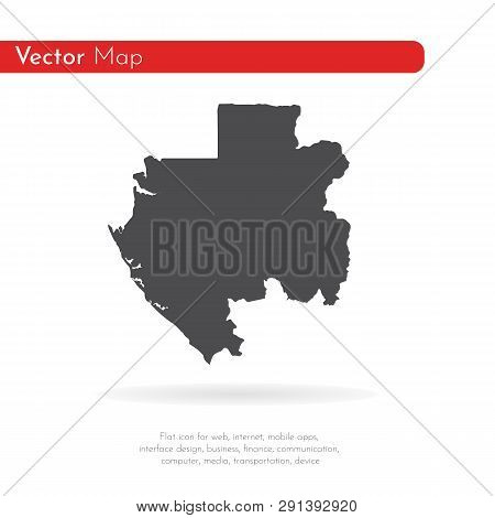 Vector Map Gabon. Isolated Vector Illustration. Black On White Background. Eps 10 Illustration.