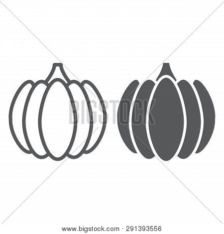 Pumpkin Line And Glyph Icon, Vegetable And Farm, Gourd Sign, Vector Graphics, A Linear Pattern On A 