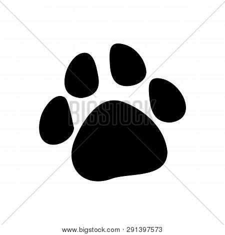 Paw Prints. Logo. Vector Illustration. Isolated Vector Illustration. Black On White Background. Eps 