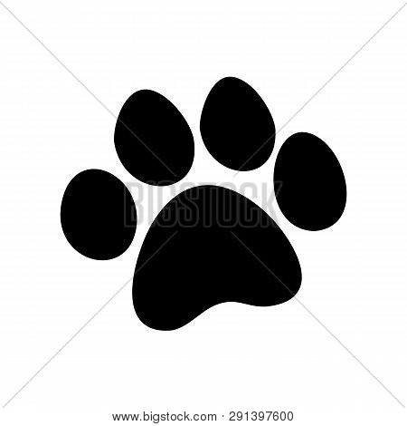 Paw Prints. Logo. Vector Illustration. Isolated Vector Illustration. Black On White Background. Eps 