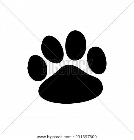 Paw Prints. Logo. Vector Illustration. Isolated Vector Illustration. Black On White Background. Eps 