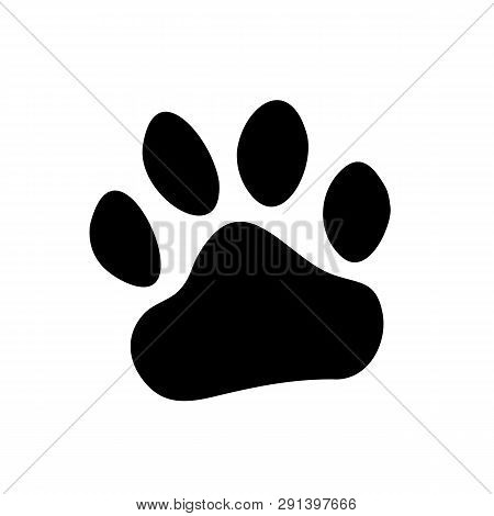 Paw Prints. Logo. Vector Illustration. Isolated Vector Illustration. Black On White Background. Eps 
