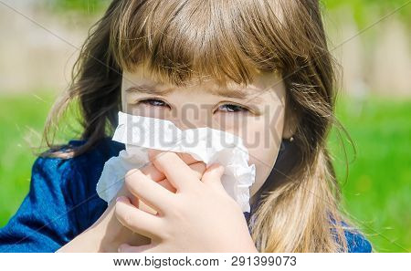 Seasonal Allergy In A Child. Coryza. Selective Focus.