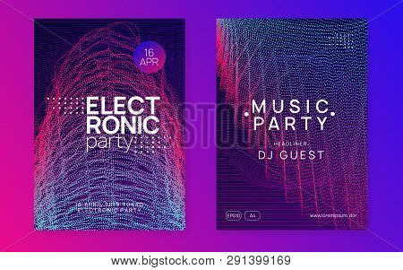 Music Fest. Creative Concert Magazine Set. Dynamic Gradient Shape And Line. Music Fest Neon Flyer. E