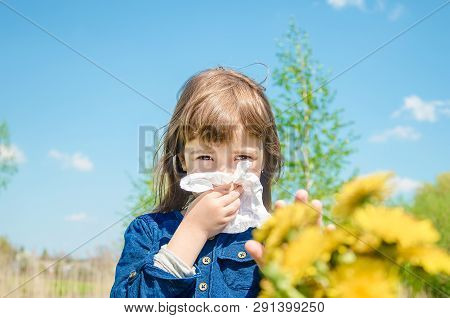 Seasonal Allergy In A Child. Coryza. Selective Focus.