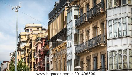 Typical Residential Building Architecture Of Irun, Spain