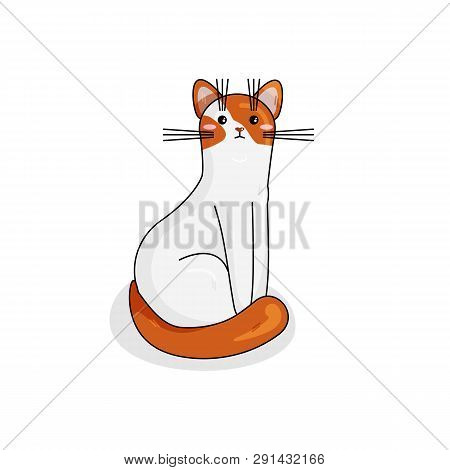 Vector Character Of Turkish Van Cat In Kawaii Style
