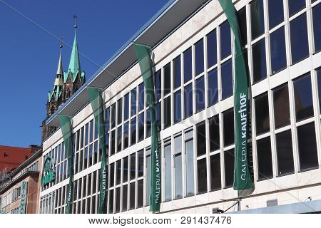 Nuremberg, Germany - May 7, 2018: Galeria Kaufhof Department Store In Nuremberg, Germany. Galeria Ka