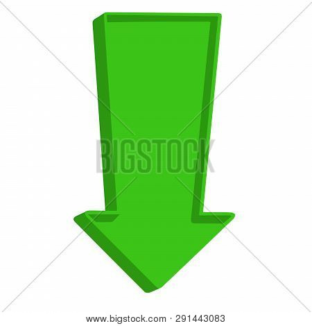 Green Arrow Pointing Down On A White Background.