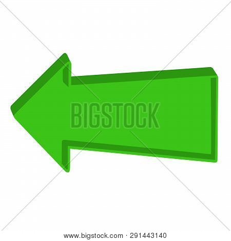 Green Arrow Pointing Left On A White Background.
