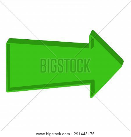 Green Arrow Pointing Right On A White Background.