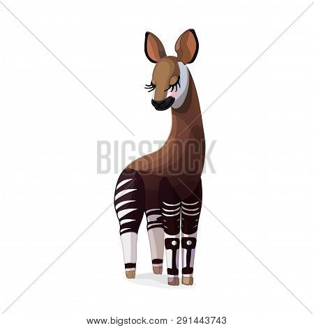 Vector Cartoon Animal Clip Art Cute Okapi