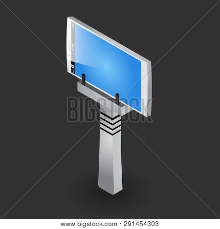 Isometric Selfie Stick Tripod With The Blue Screen Smartphone