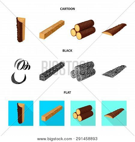 Isolated Object Of Tree   And Raw  Icon. Set Of Tree   And Construction Vector Icon For Stock.