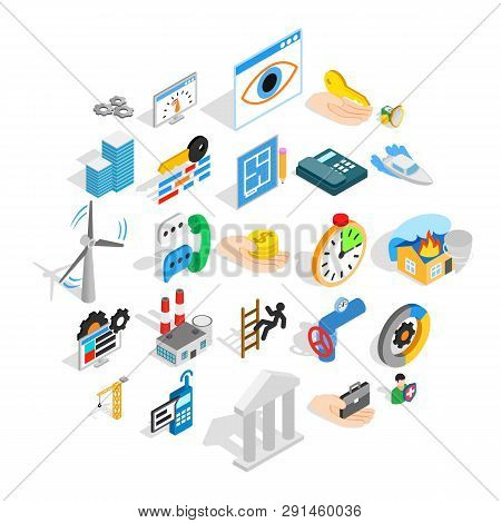 Business Consort Icons Set. Isometric Set Of 25 Business Consort Icons For Web Isolated On White Bac