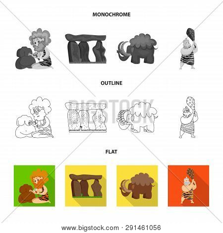 Vector Design Of Evolution  And Prehistory Symbol. Set Of Evolution  And Development  Stock Symbol F