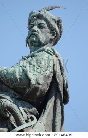 Monument af berømte ukrainske Hethman Bogdan Khmelnitski i Kiev, Malorussia (Ukraine)