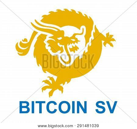 Internet Cryptocurrency. Bitcoin Sv. Vector Dragon Logo