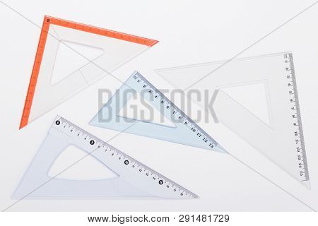 ruler metric set at white background, top view