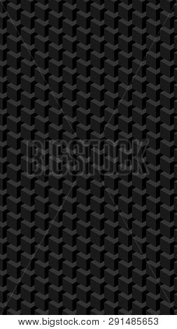 Trendy Geometric Background In Isometric Style. Wall Of Cubes.