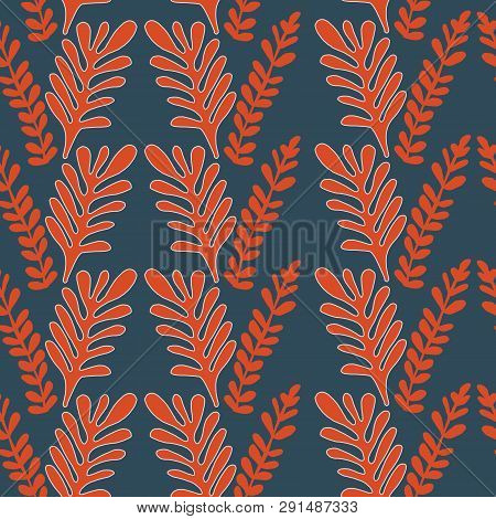 Organic Abstract Modern Red And Charcoal Seameless Pattern.