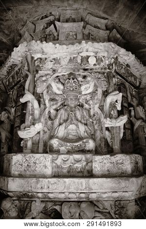 Dazu Rock Carvings as the World Heritage Site located in suburb Chongqing, China