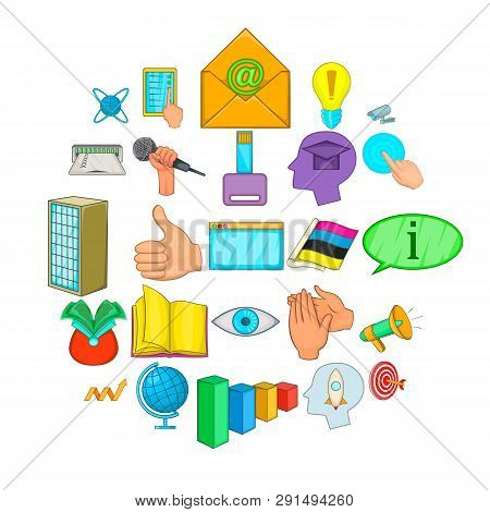 Business Negotiation Icons Set. Cartoon Set Of 25 Business Negotiation Icons For Web Isolated On Whi
