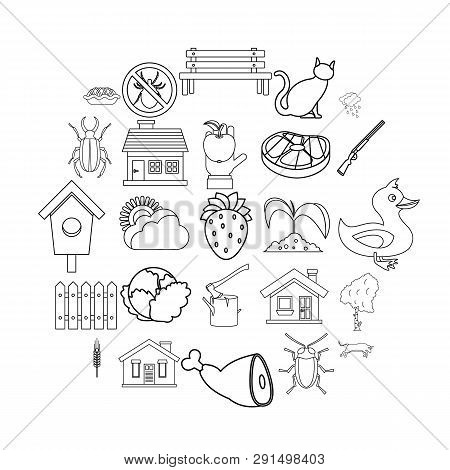 Bower Icons Set. Outline Set Of 25 Bower Icons For Web Isolated On White Background