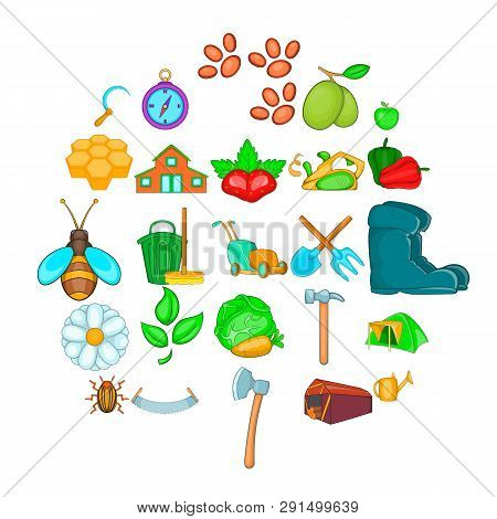 Kin Icons Set. Cartoon Set Of 25 Kin Icons For Web Isolated On White Background