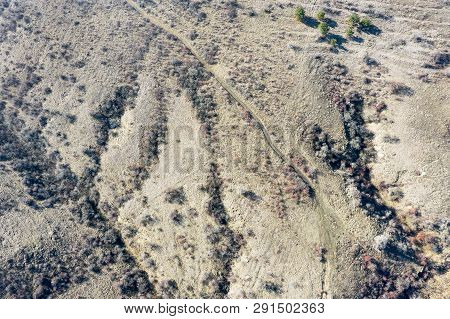 Beautiful Landscape From Above In Haze. Сoast Of The Khadzhibey Estuary In Early Spring From A Bird'