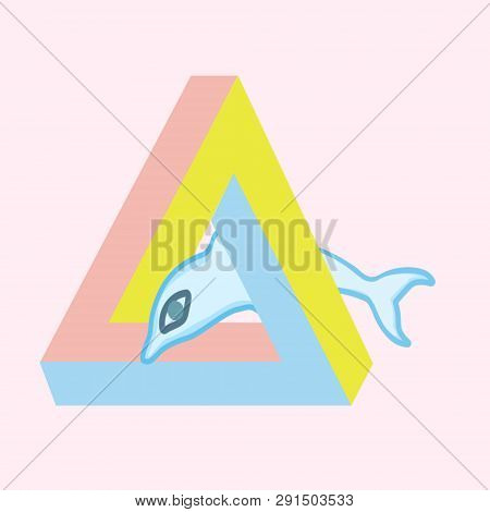 Sense Illision Triangle Dolphin Vector Color Pattern