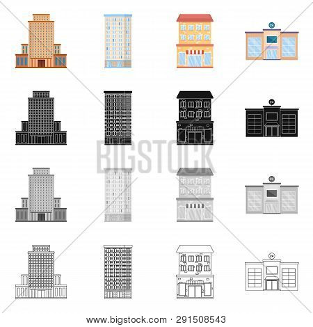Vector Illustration Of Municipal And Center Icon. Set Of Municipal And Estate   Stock Vector Illustr