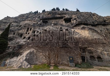 Luoyang, Henan/china- January 19, 2019:  Longmen Grottoes Is One Of The 3 Major Buddhist Caves Of Ch